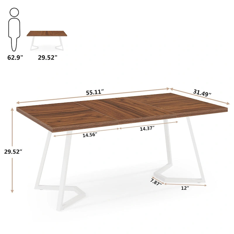 Modern Faux Marble Writing Desk with Gold Metal Frame White