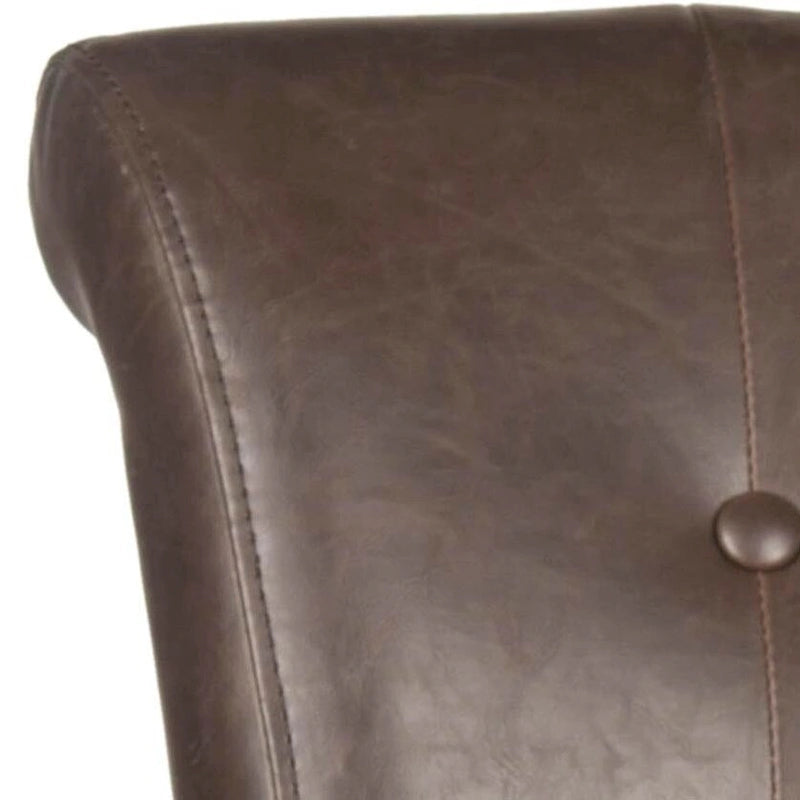 Beige Linen Button Tufted Dining Chair Nailhead Espresso Legs