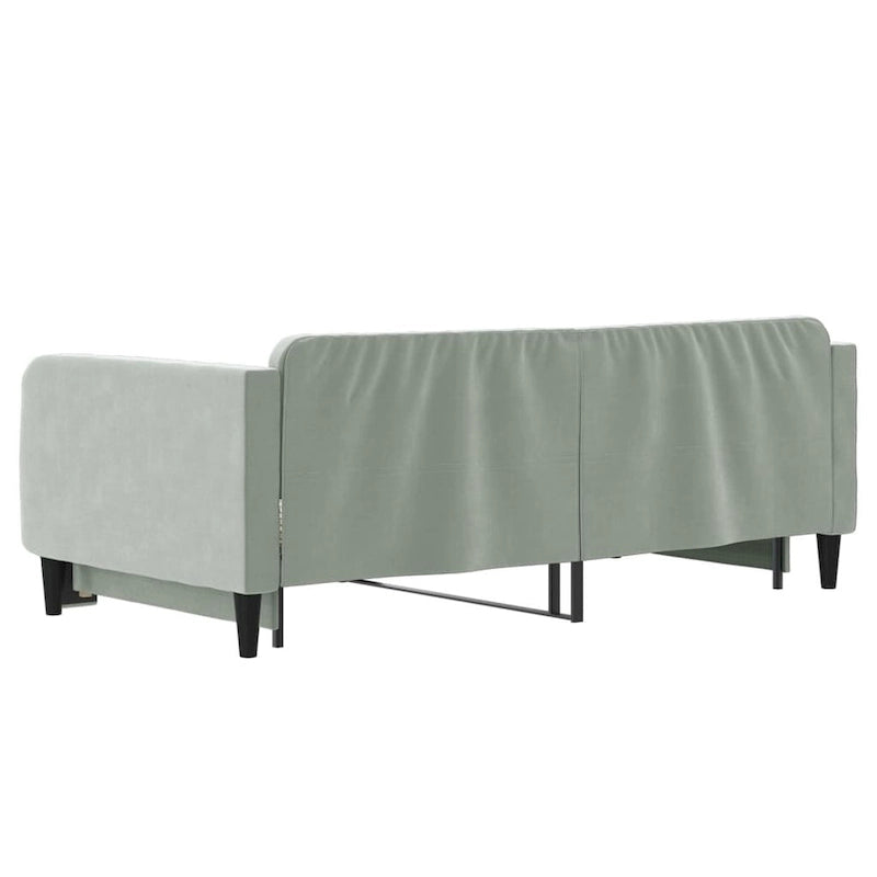 Light Gray Velvet Upholstered Daybed Sofa with Pull-Out Sleeper