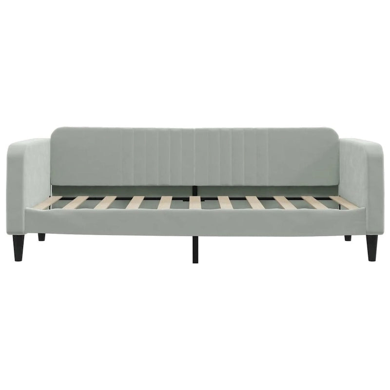 Light Gray Velvet Upholstered Daybed Sofa with Pull-Out Sleeper