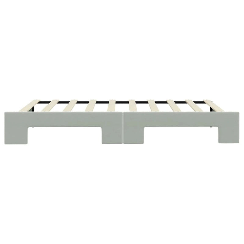 Light Gray Velvet Upholstered Daybed Sofa with Pull-Out Sleeper
