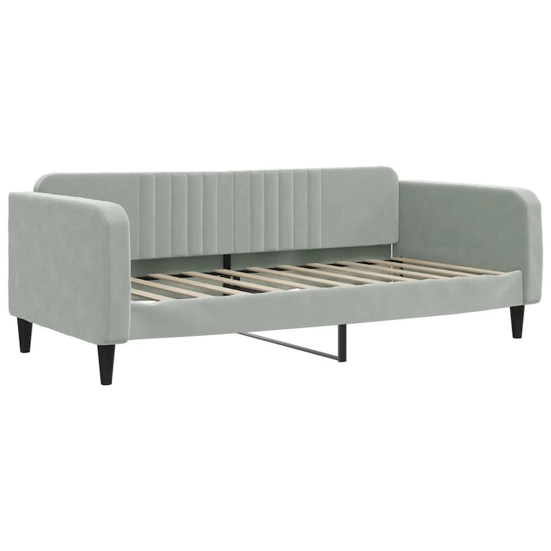 Light Gray Velvet Upholstered Daybed Sofa with Pull-Out Sleeper