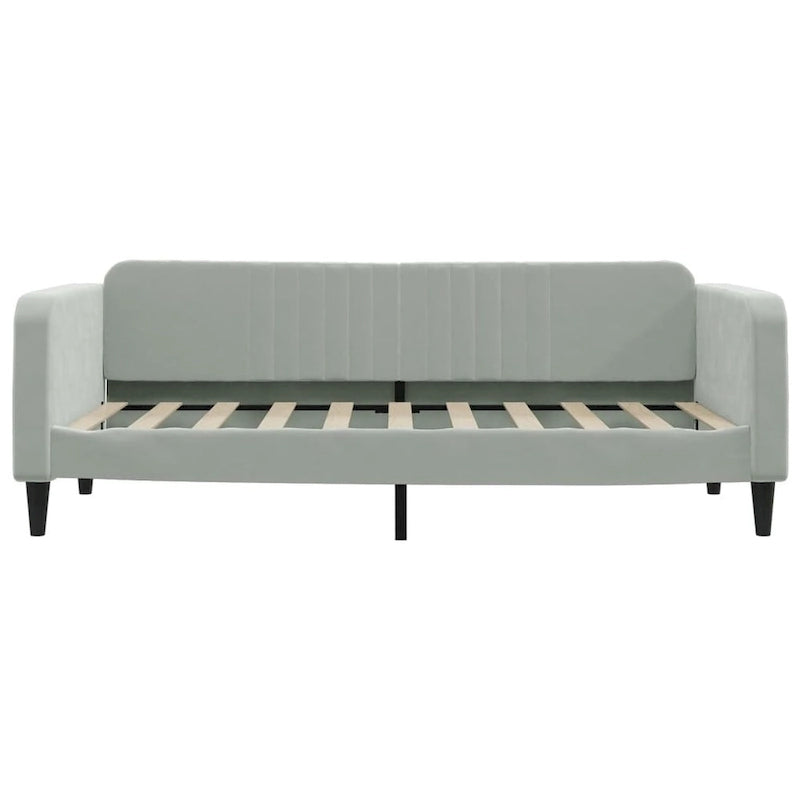 Light Gray Velvet Upholstered Daybed Sofa with Pull-Out Sleeper