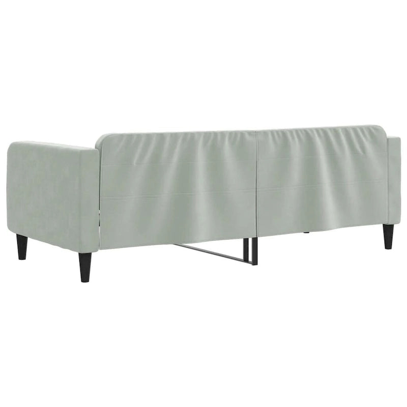 Light Gray Velvet Upholstered Daybed Sofa with Pull-Out Sleeper
