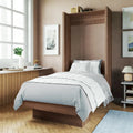 Twin Wall Murphy Bed with Display Shelf and Easy Lift System, Multi-Color