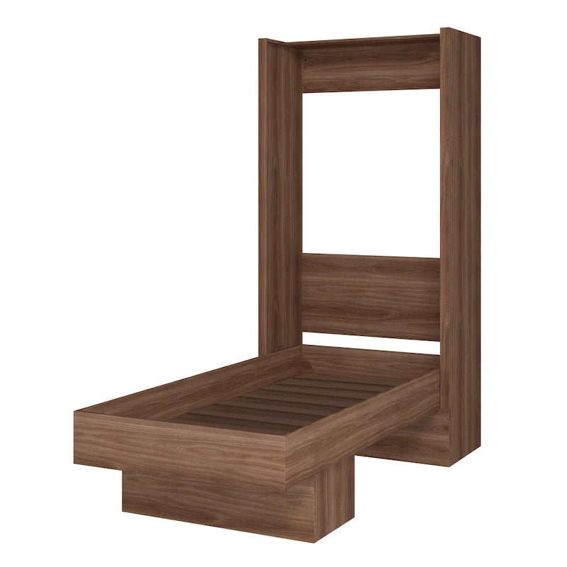 Twin Wall Murphy Bed with Display Shelf and Easy Lift System, Multi-Color