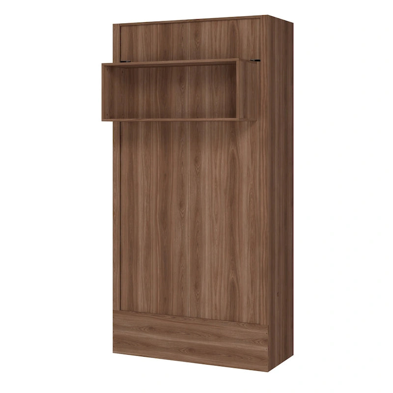 Twin Wall Murphy Bed with Display Shelf and Easy Lift System, Multi-Color