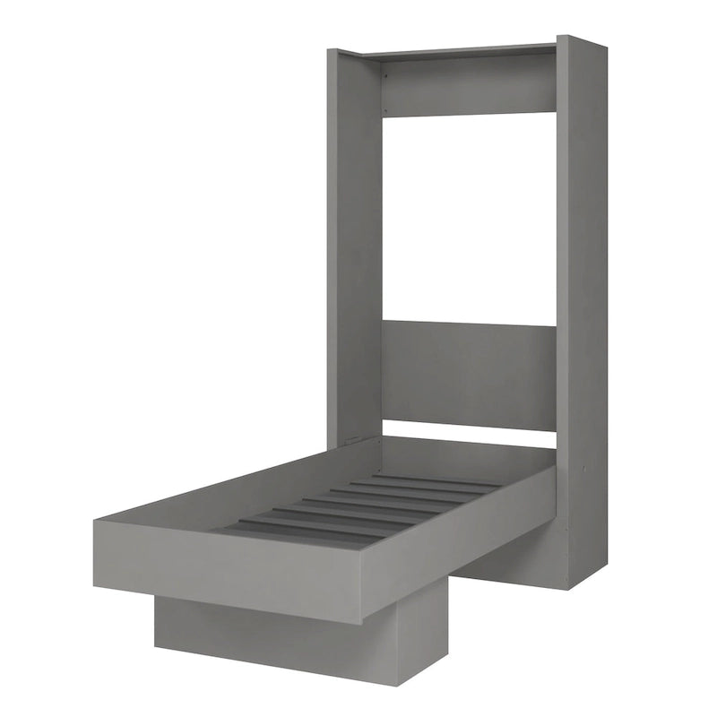 Twin Wall Murphy Bed with Display Shelf and Easy Lift System, Multi-Color