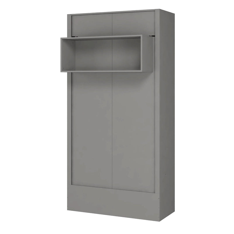 Twin Wall Murphy Bed with Display Shelf and Easy Lift System, Multi-Color