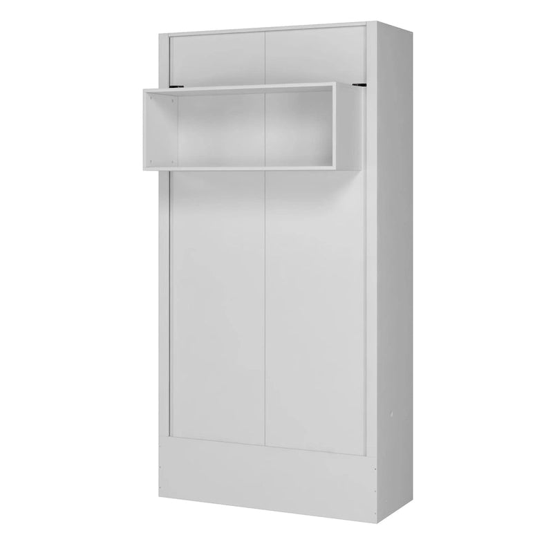 Twin Wall Murphy Bed with Display Shelf and Easy Lift System, Multi-Color