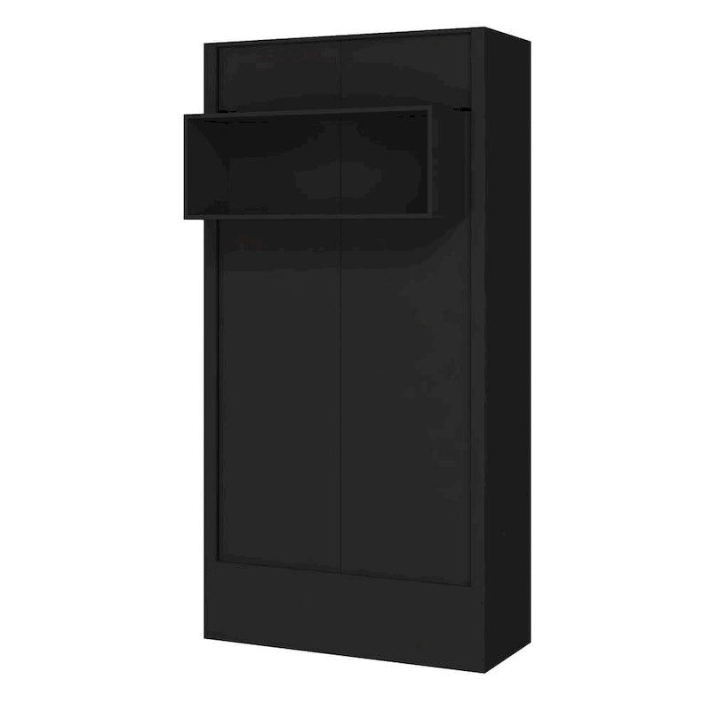 Twin Wall Murphy Bed with Display Shelf and Easy Lift System, Multi-Color