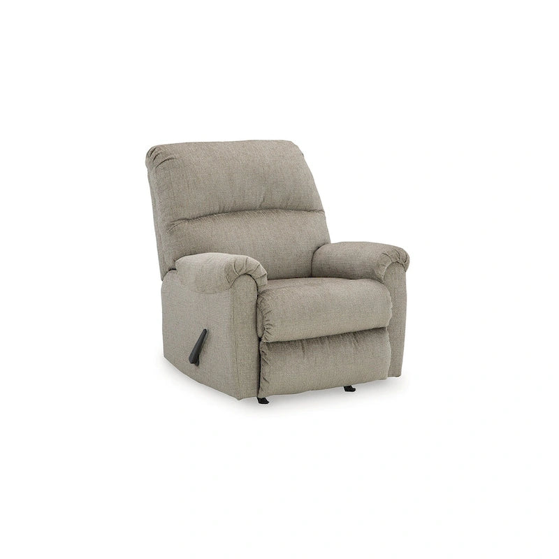 Nutmeg Polyester Upholstered Rocker Recliner Chair with One-Pull Reclining