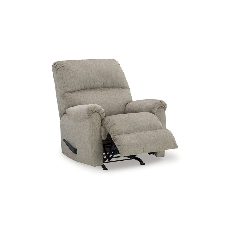 Nutmeg Polyester Upholstered Rocker Recliner Chair with One-Pull Reclining