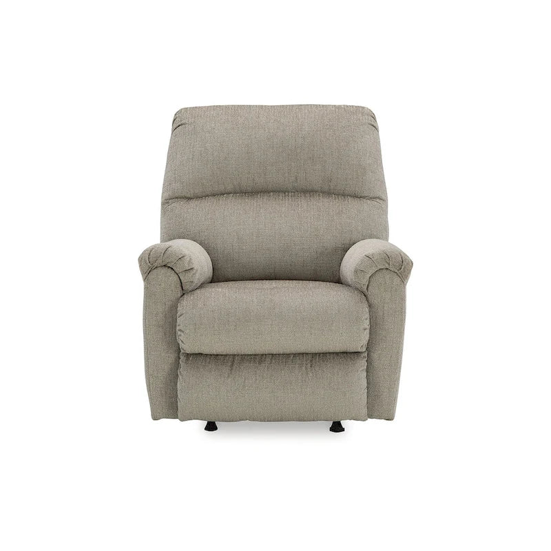 Nutmeg Polyester Upholstered Rocker Recliner Chair with One-Pull Reclining