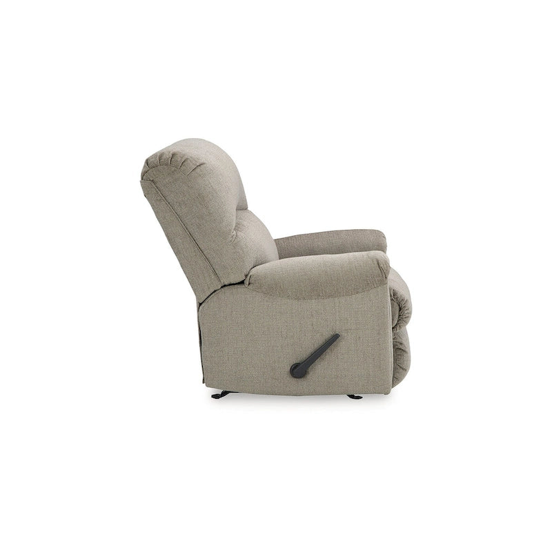 Nutmeg Polyester Upholstered Rocker Recliner Chair with One-Pull Reclining