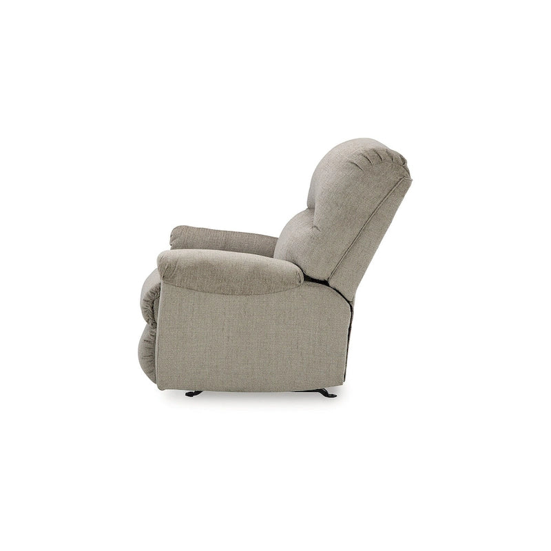 Nutmeg Polyester Upholstered Rocker Recliner Chair with One-Pull Reclining