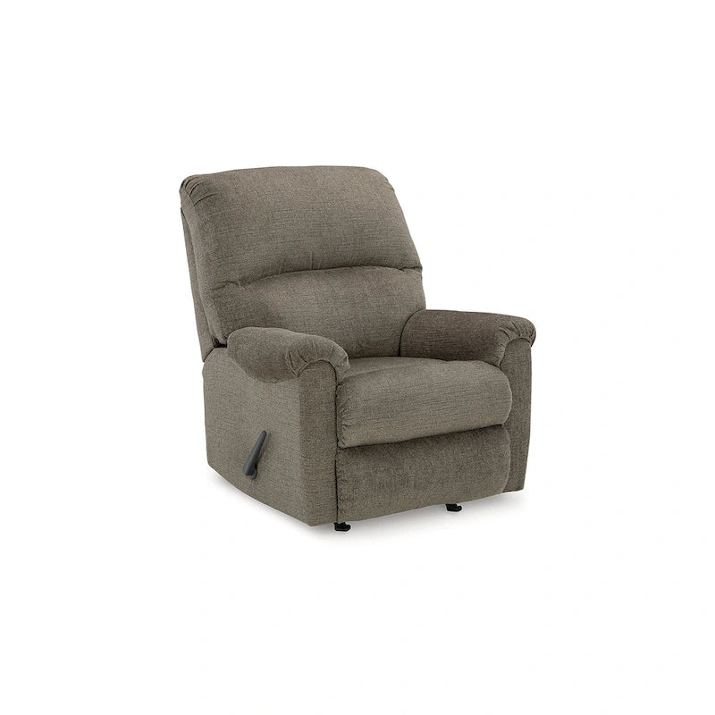 Nutmeg Polyester Upholstered Rocker Recliner Chair with One-Pull Reclining