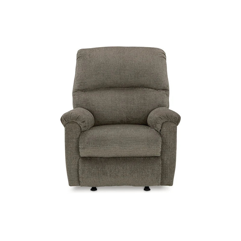 Nutmeg Polyester Upholstered Rocker Recliner Chair with One-Pull Reclining