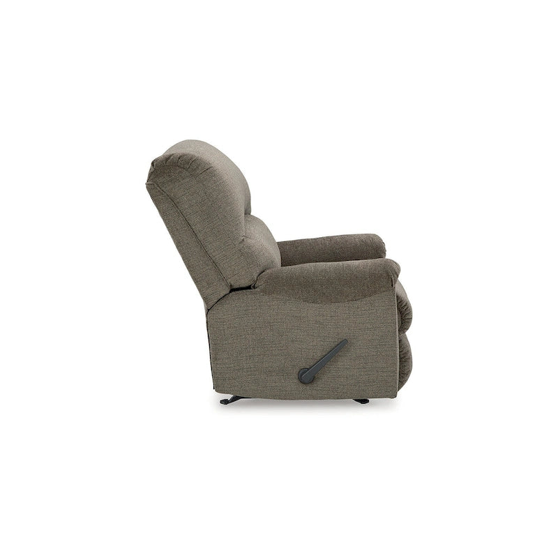 Nutmeg Polyester Upholstered Rocker Recliner Chair with One-Pull Reclining