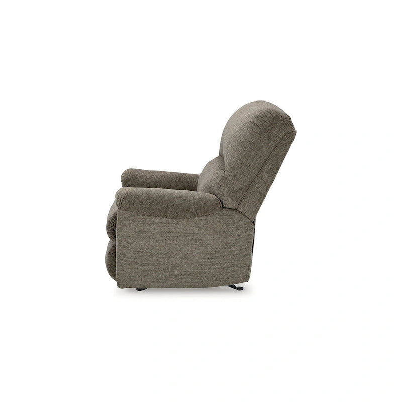Nutmeg Polyester Upholstered Rocker Recliner Chair with One-Pull Reclining