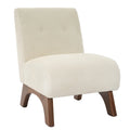 Armless Corduroy Accent Chair Tufted Back Solid Wood Arched Legs Multi-Color