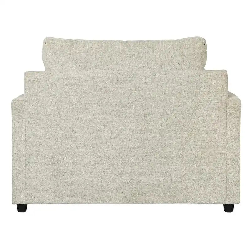 Light Beige Polyester Upholstered Oversized Accent Chair with T Cushioned Seat