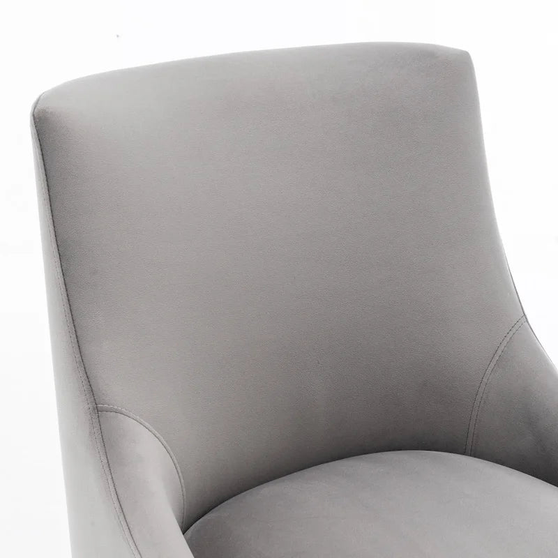 Velvet Upholstered Dining Chair with Gold Metal Legs Modern Glam Style