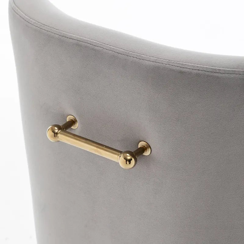 Velvet Upholstered Dining Chair with Gold Metal Legs Modern Glam Style