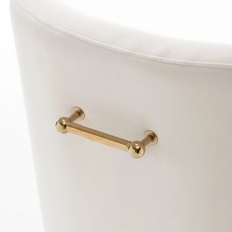 Velvet Upholstered Dining Chair with Gold Metal Legs Modern Glam Style