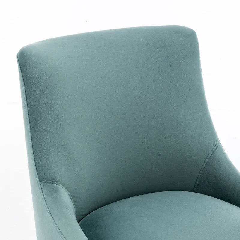 Velvet Upholstered Dining Chair with Gold Metal Legs Modern Glam Style