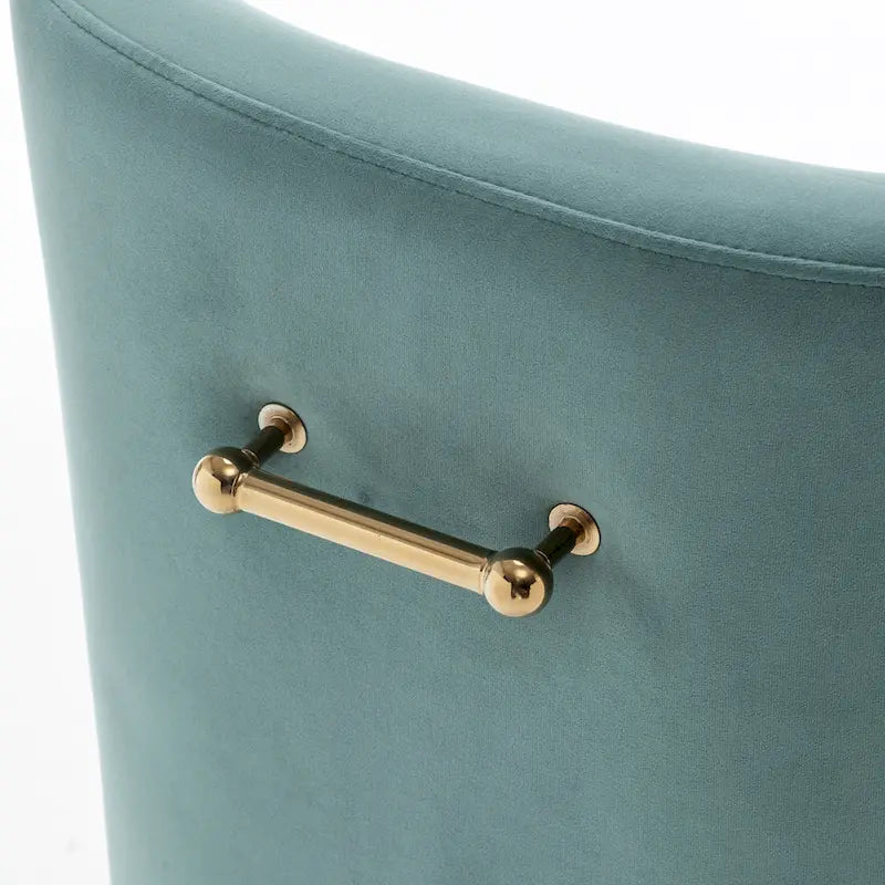 Velvet Upholstered Dining Chair with Gold Metal Legs Modern Glam Style