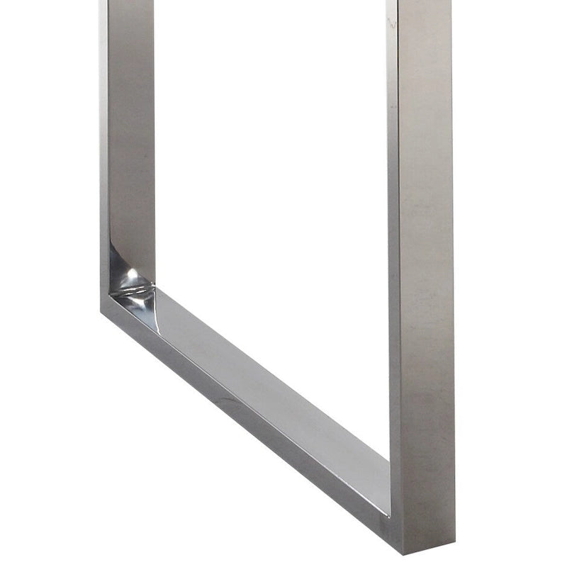 Clear Tempered Glass Top Computer Desk with Polished Steel Legs