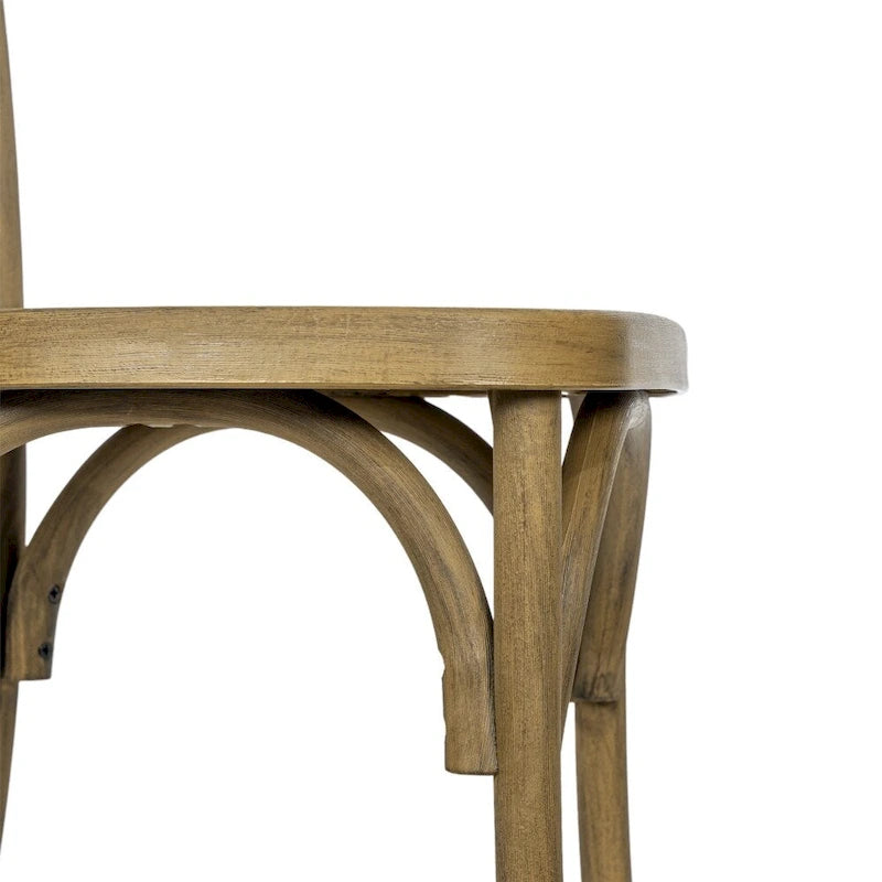 Cross Back Resin Dining Chair Indoor Outdoor Weather Resistant Classic Wood Look