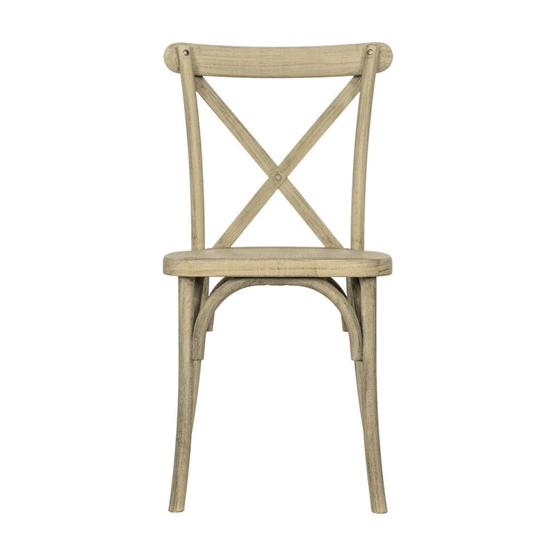 Cross Back Resin Dining Chair Indoor Outdoor Weather Resistant Classic Wood Look