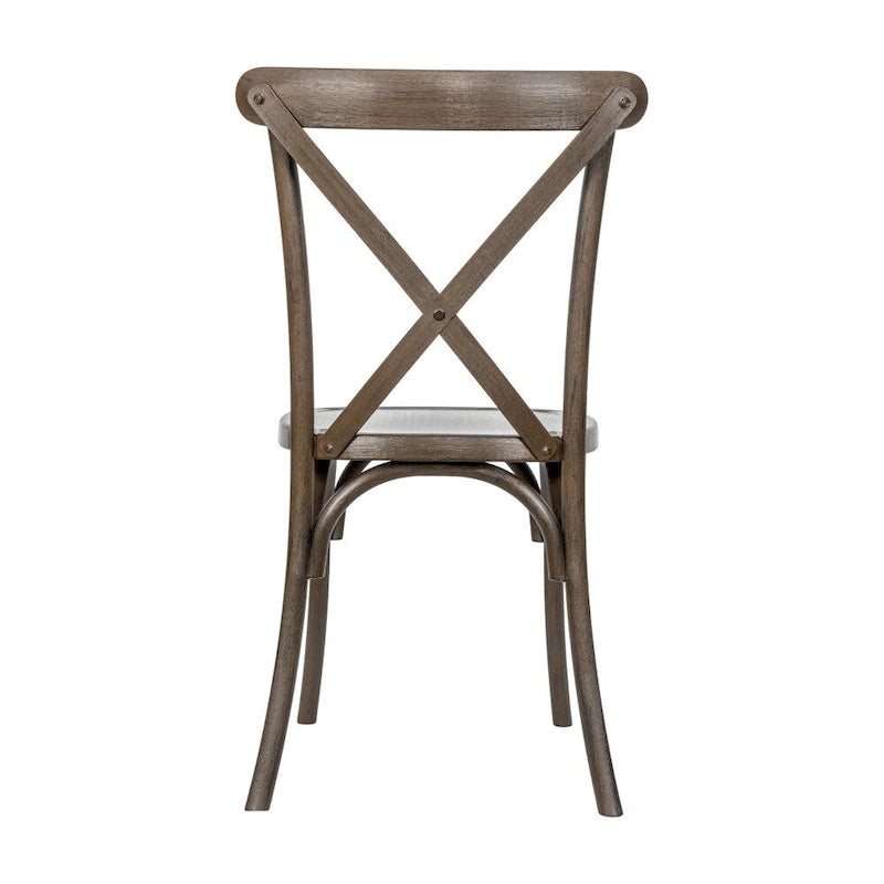 Cross Back Resin Dining Chair Indoor Outdoor Weather Resistant Classic Wood Look