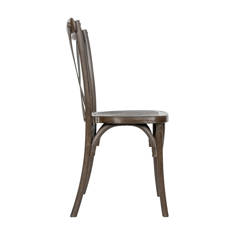 Cross Back Resin Dining Chair Indoor Outdoor Weather Resistant Classic Wood Look