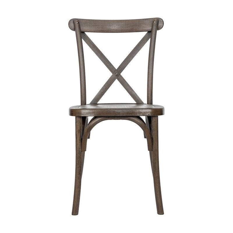 Cross Back Resin Dining Chair Indoor Outdoor Weather Resistant Classic Wood Look