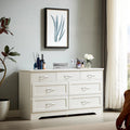7-Drawer Wood Dresser with Smooth Glide Rails White Storage Chest