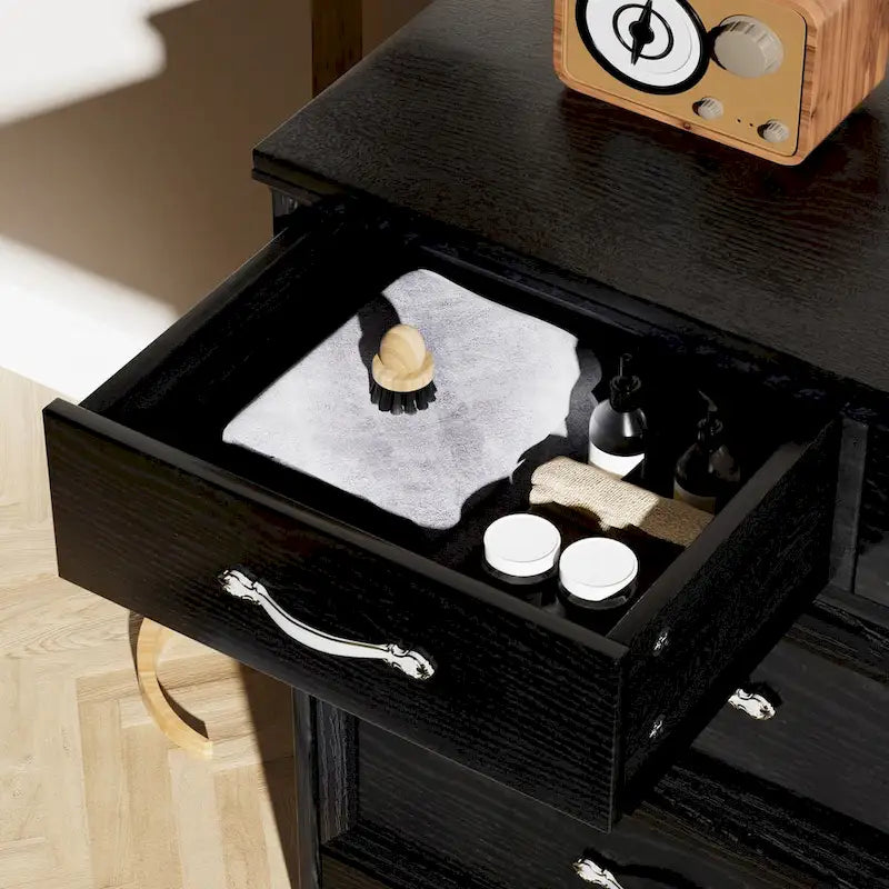 7-Drawer Wood Dresser with Smooth Glide Rails White Storage Chest