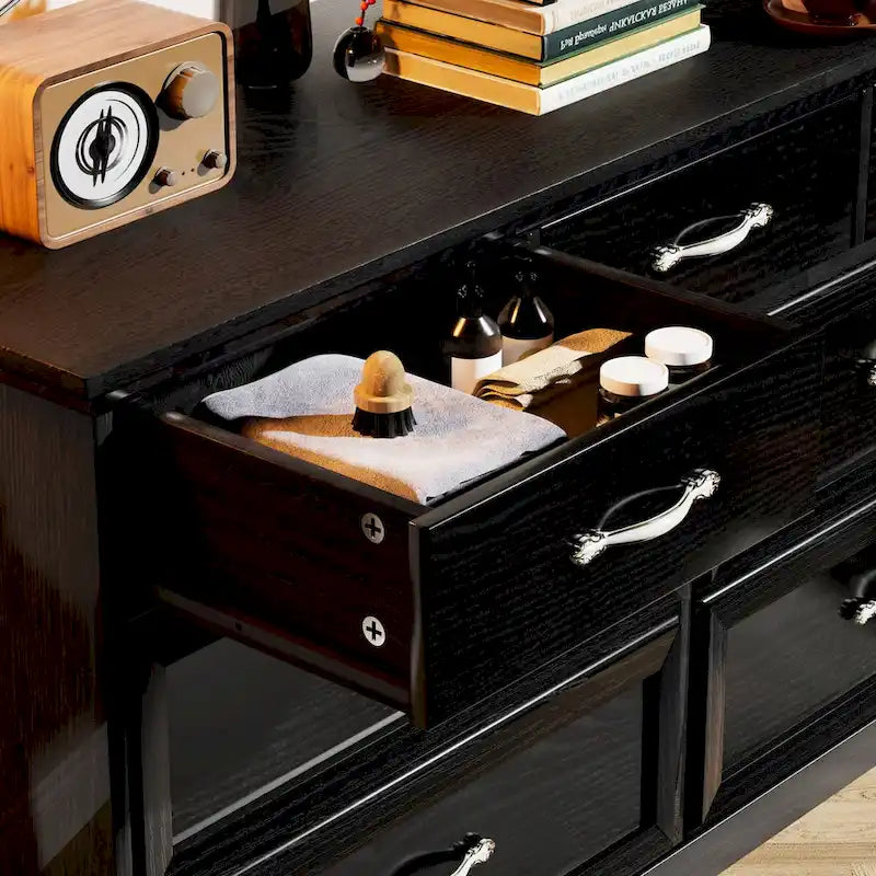 7-Drawer Wood Dresser with Smooth Glide Rails White Storage Chest