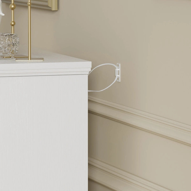 7-Drawer Wood Dresser with Smooth Glide Rails White Storage Chest